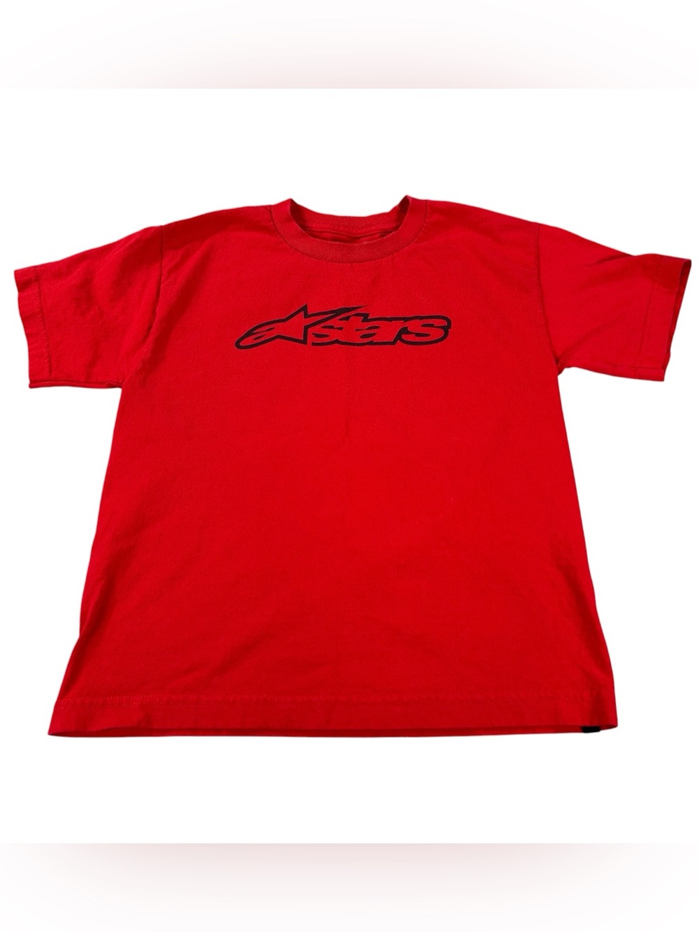 Alpinestars AStars Logo T-Shirt Youth M Red Black Motocross Racing Graphic Tee